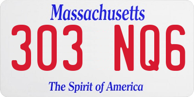MA license plate 303NQ6