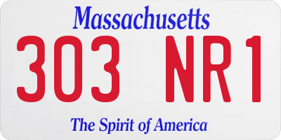 MA license plate 303NR1