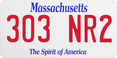MA license plate 303NR2