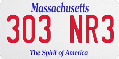 MA license plate 303NR3