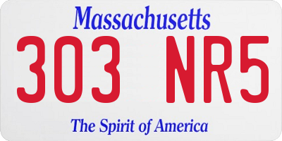 MA license plate 303NR5