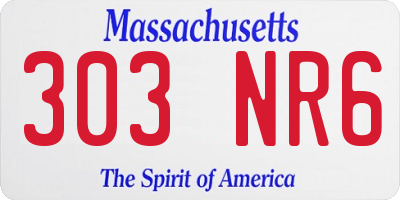MA license plate 303NR6