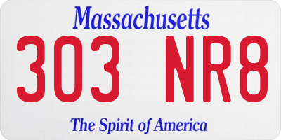 MA license plate 303NR8