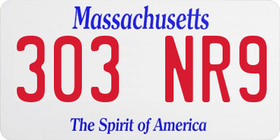 MA license plate 303NR9