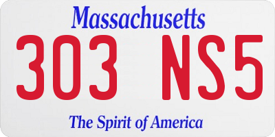 MA license plate 303NS5