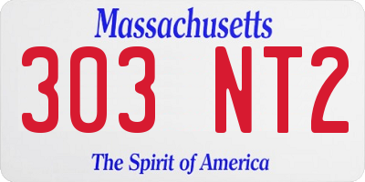 MA license plate 303NT2