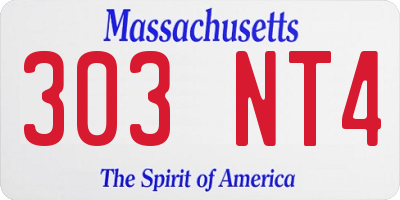 MA license plate 303NT4