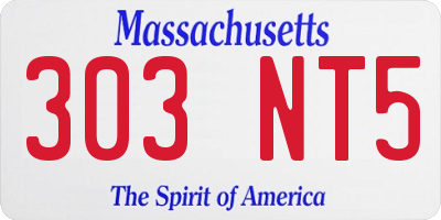 MA license plate 303NT5