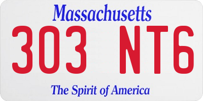 MA license plate 303NT6