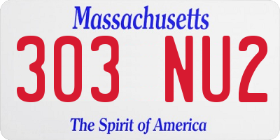 MA license plate 303NU2