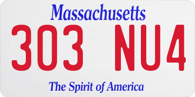 MA license plate 303NU4