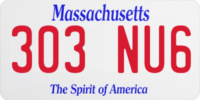 MA license plate 303NU6