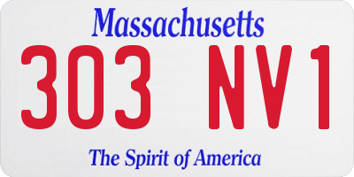 MA license plate 303NV1