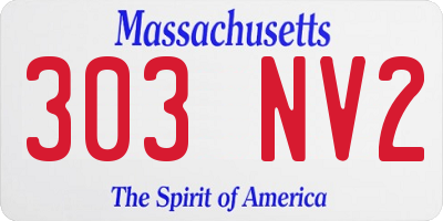 MA license plate 303NV2