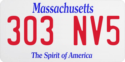 MA license plate 303NV5