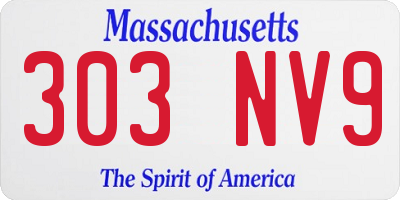 MA license plate 303NV9