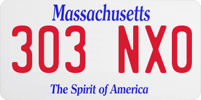 MA license plate 303NX0