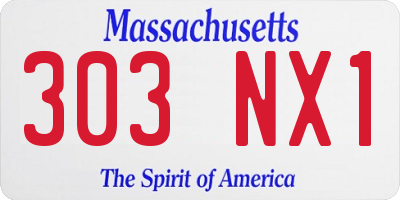 MA license plate 303NX1