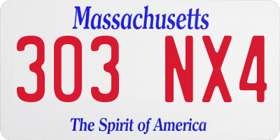 MA license plate 303NX4