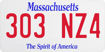 MA license plate 303NZ4