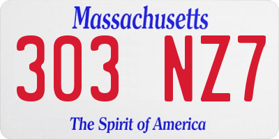 MA license plate 303NZ7