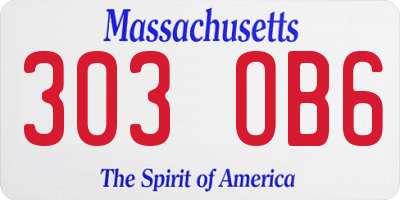 MA license plate 303OB6
