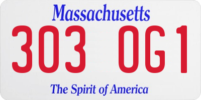 MA license plate 303OG1
