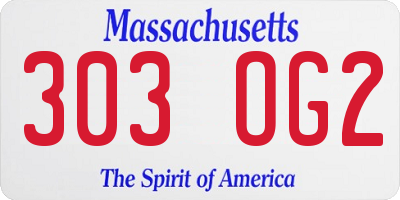 MA license plate 303OG2