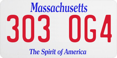 MA license plate 303OG4
