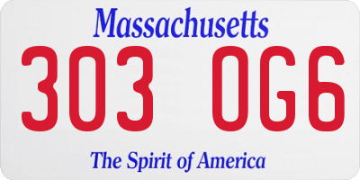 MA license plate 303OG6
