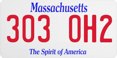 MA license plate 303OH2