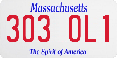 MA license plate 303OL1