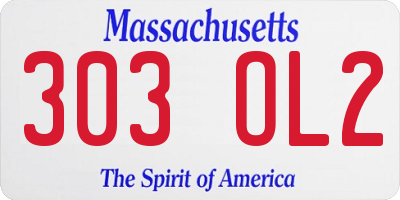 MA license plate 303OL2