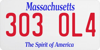 MA license plate 303OL4