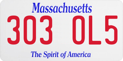 MA license plate 303OL5