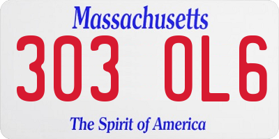 MA license plate 303OL6