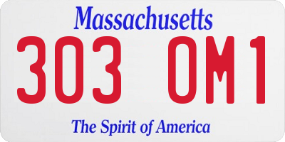 MA license plate 303OM1