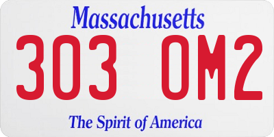 MA license plate 303OM2