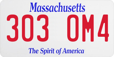 MA license plate 303OM4
