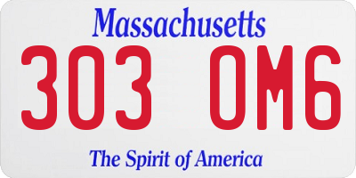 MA license plate 303OM6