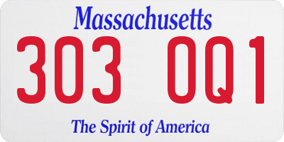 MA license plate 303OQ1