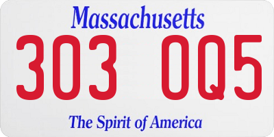 MA license plate 303OQ5