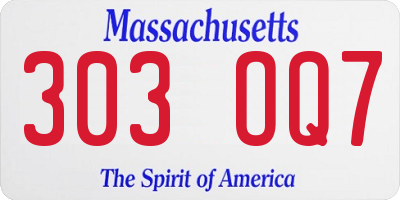 MA license plate 303OQ7