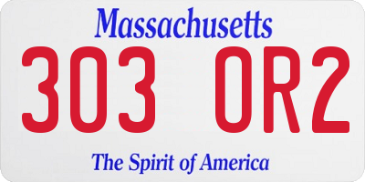 MA license plate 303OR2