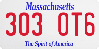 MA license plate 303OT6
