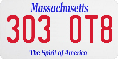 MA license plate 303OT8