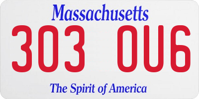 MA license plate 303OU6