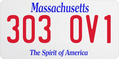 MA license plate 303OV1