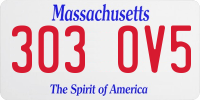 MA license plate 303OV5