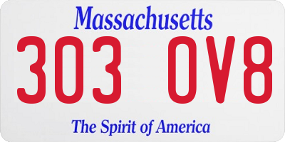 MA license plate 303OV8